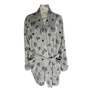 PINK by Victoria's Secret Gray Heart Print Women's Robe